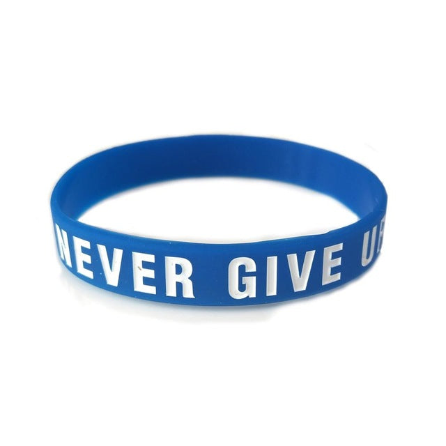 "Never give up"&"No Pain No Gain"Motivational Bracelets