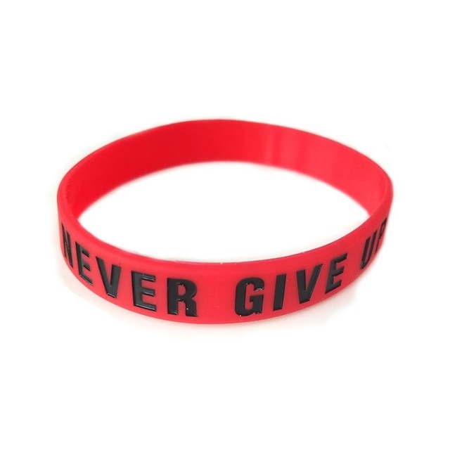 "Never give up"&"No Pain No Gain"Motivational Bracelets