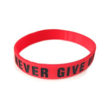 "Never give up"&"No Pain No Gain"Motivational Bracelets