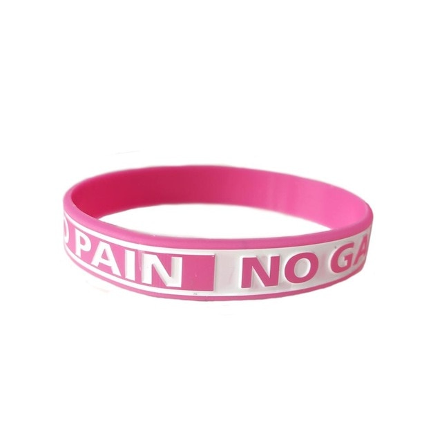 "Never give up"&"No Pain No Gain"Motivational Bracelets