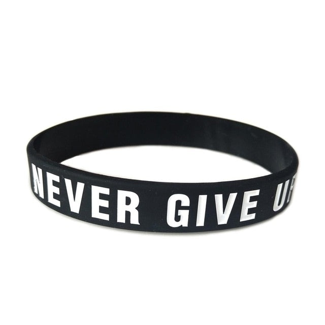 "Never give up"&"No Pain No Gain"Motivational Bracelets