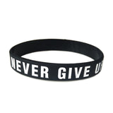 "Never give up"&"No Pain No Gain"Motivational Bracelets